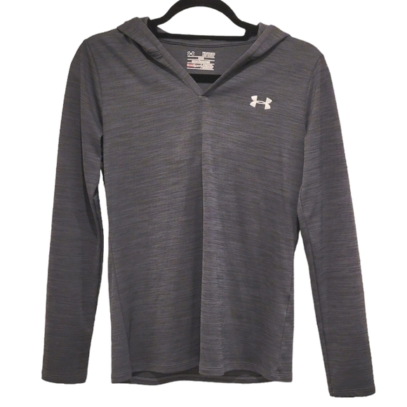2/$18 Under Armour UA Heat Gear Lightweight Loose Hoodie Heathered Gray Sweater - Picture 1 of 5